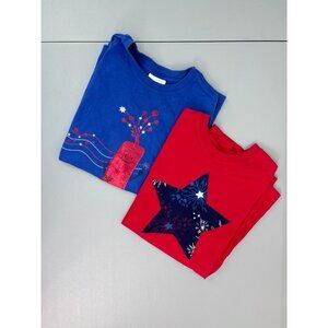 Hanna Andersson youth 10 red white blue america graphic short sleeve‎ tee shirts